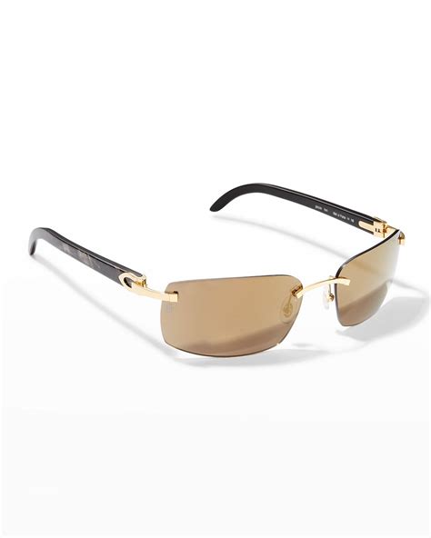 cartier mens sun glasses|cartier rimless eyeglasses for men.